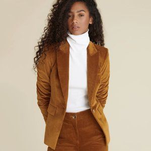 Veronica Beard Lia Corduroy Dickey Jacket in Saffron Size: 6